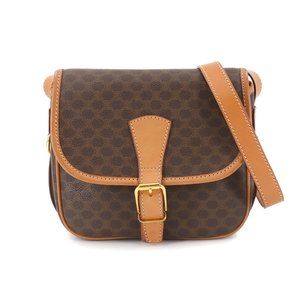 CELINE Brown Leather Shoulder Bag